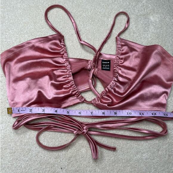 SHEIN: Silky Matching Skirt Set Mauve Pink - Picture 7 of 10